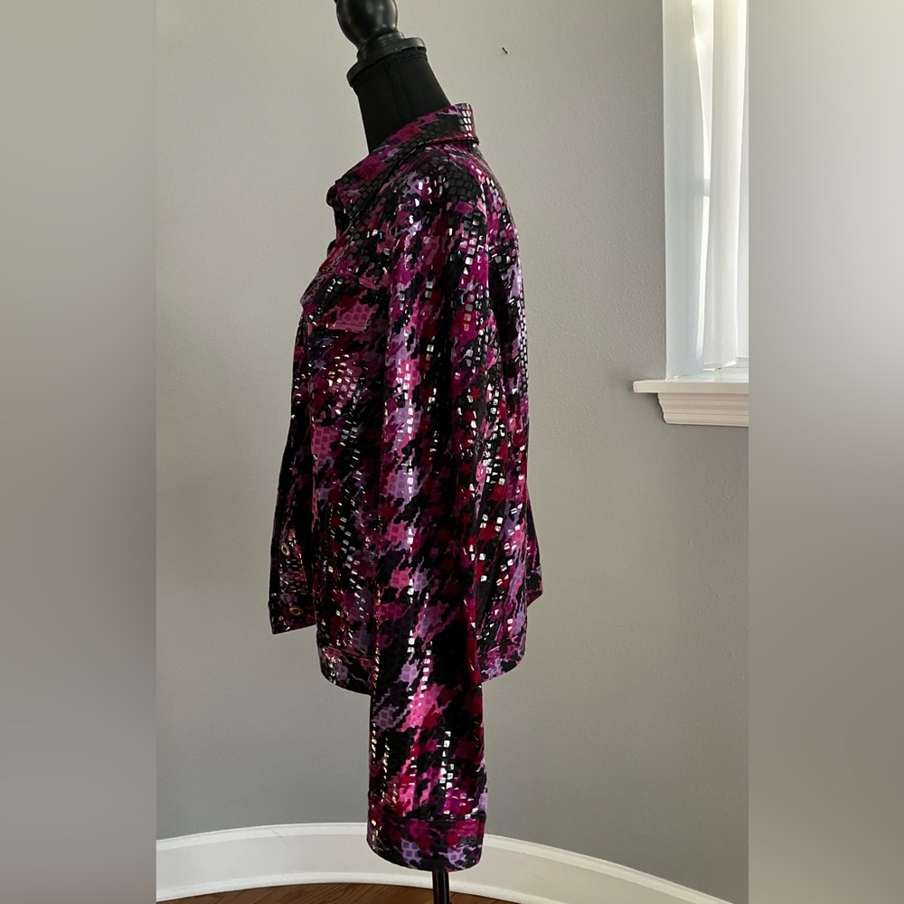 Elementz Sequined Multicolor Button Down Blazer S… - image 3